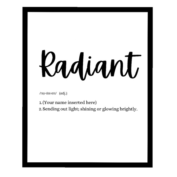 Customizable RADIANT Definition Wall Art Print - Picture 1 of 2